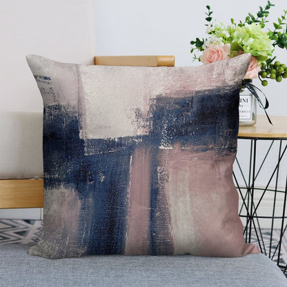 Pink And Navy 3 Linen Throw Pillow Cover