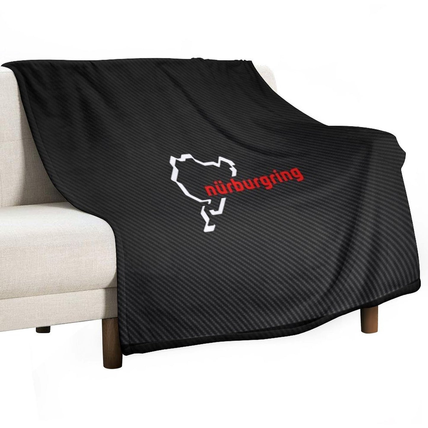 Nürburgring Carbon Fiber White  Red Throw Blanket