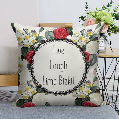 Live Laugh Limp Bizkit Linen Throw Pillow Cover