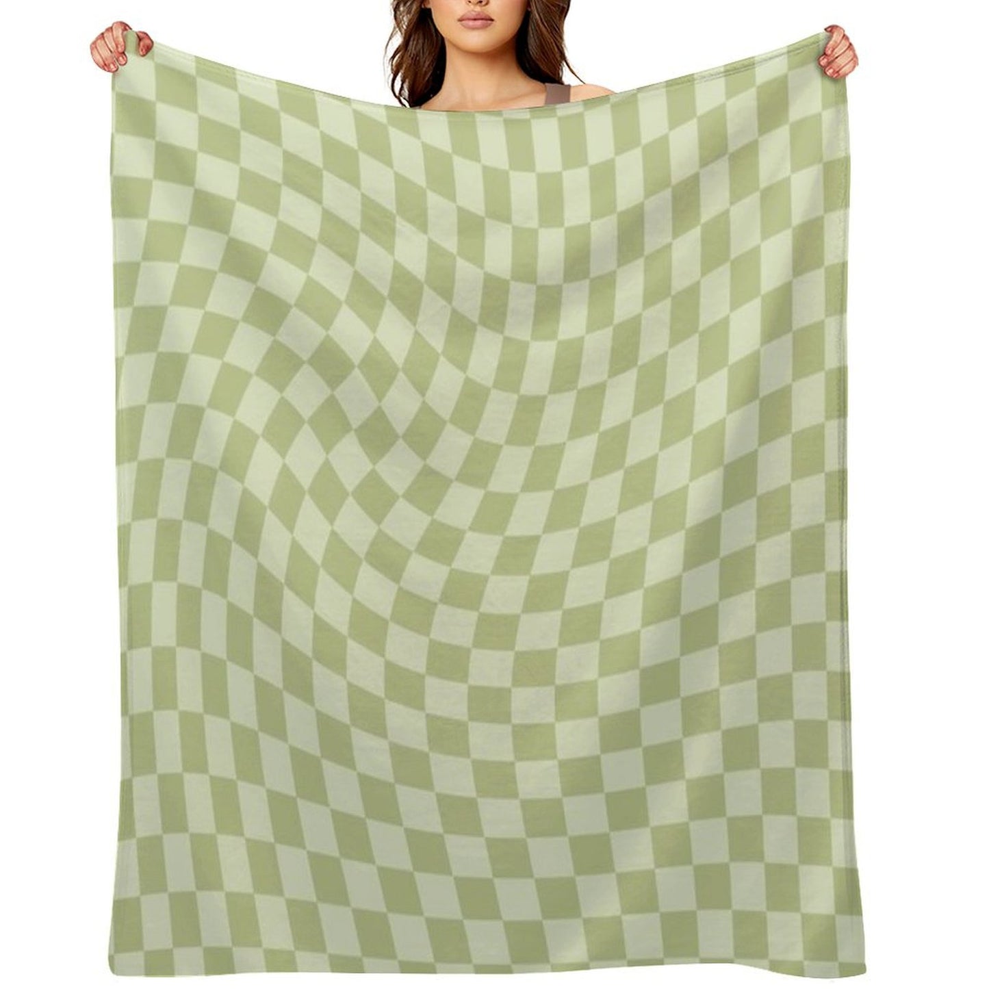 Trippy Swirl  Green Throw Blanket