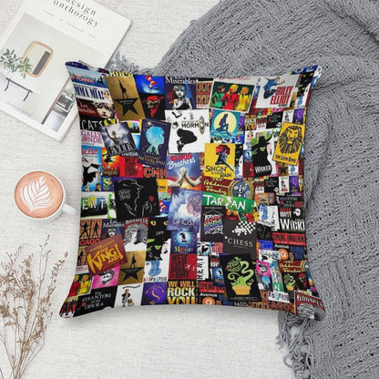 Musicals Collage IV Original Soft Washable Throw Pillow