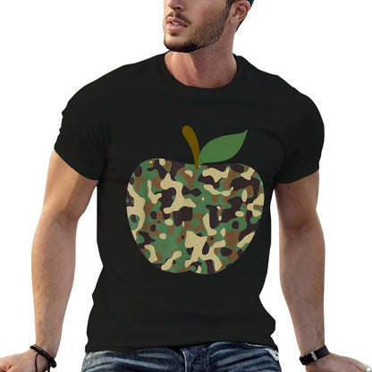 Camo Apple First Day Of School Teaching Team T-Shirt
