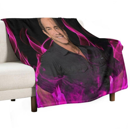 Jeff Probst Survivor Pink Fire Tapestry Throw Blanket
