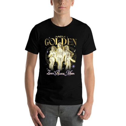Kpop Demon Hunters Huntrix Golden Zoey Rumi Mira Retro  Relaxed-fit T-Shirt