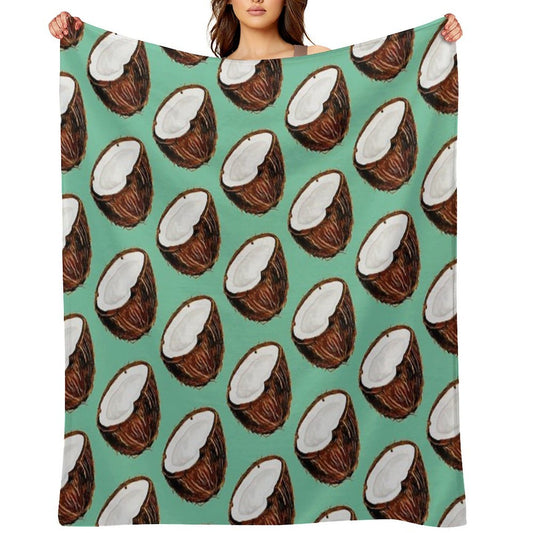 Coconut Pattern - Teal Throw Blanket