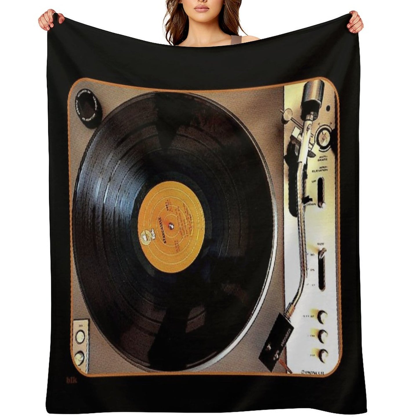 Vintage Pioneer Turntable 1976 Electronics PL-117D Throw Blanket