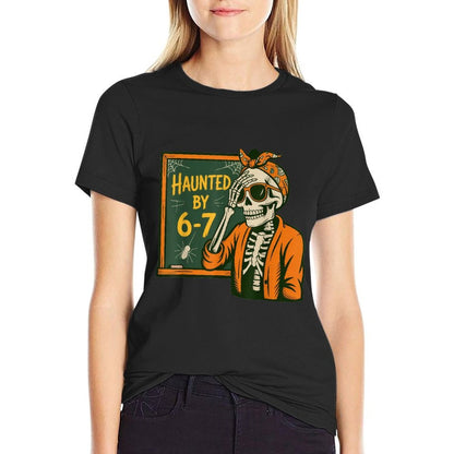 Haunted by 6-7 Teacher 67 Halloween Skeleton Six Seven  Lightweight T-Shirt