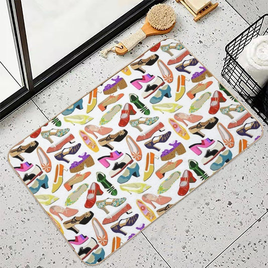 Vintage Shoe Collection  Easy To Clean Bath Mat