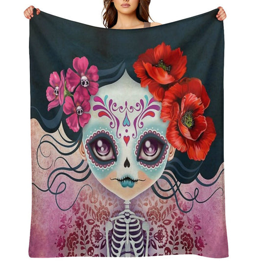Amelia Calavera - Sugar Skull Throw Blanket