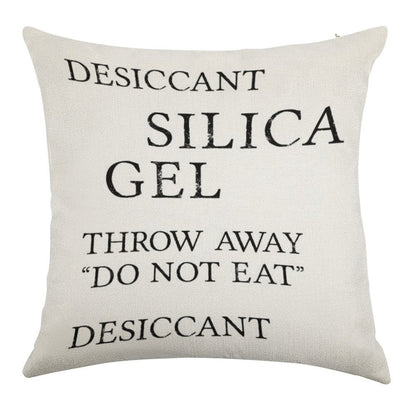 Silica Gel Desiccant Do No Eat (correct) Linen Throw Pillow Cover