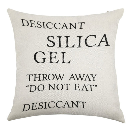 Silica Gel Desiccant Do No Eat (correct) Linen Throw Pillow Cover