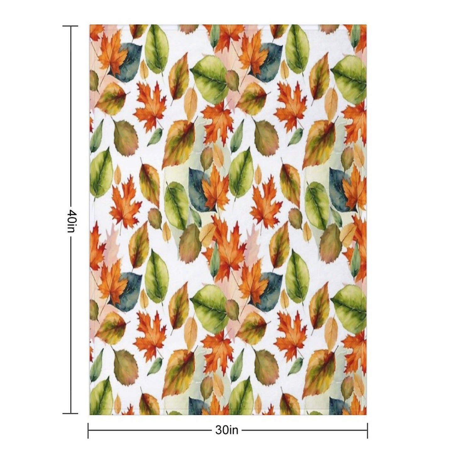 Watercolor Pattern, Autumn Leaves,Nature Inspired Throw Blanket