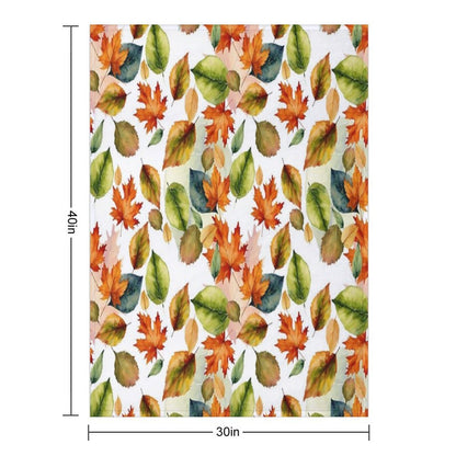 Watercolor Pattern, Autumn Leaves,Nature Inspired Throw Blanket