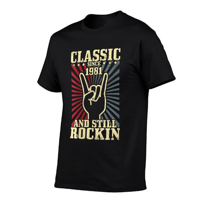 Womens 1981 Classic Rock Vintage Rock & Roll 40th Birthday Gift  Moisture-wicking T-Shirt