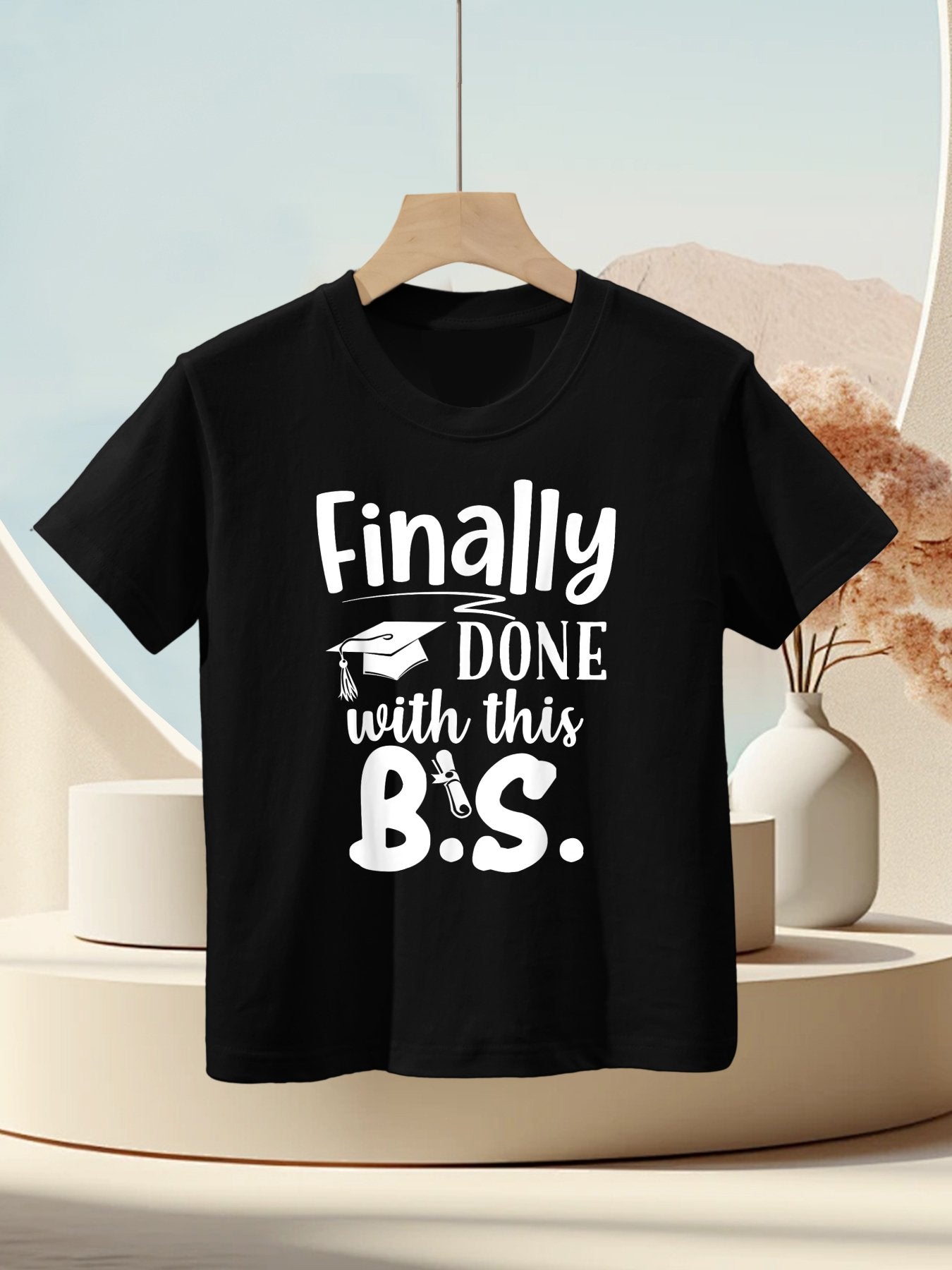 Finally Done With This BS Funny Bachelors College Graduation Kids T-Shirt