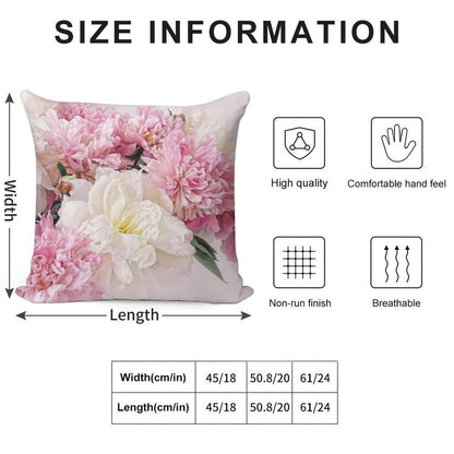 Peonies Soft Skin-Friendly Throw Pillow