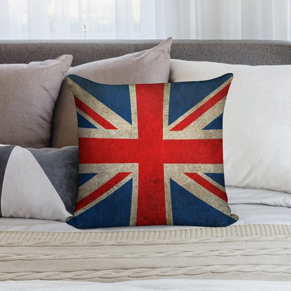Old And Worn Distressed Vintage Union Jack Flag Soft Skin-Friendly Throw Pillow