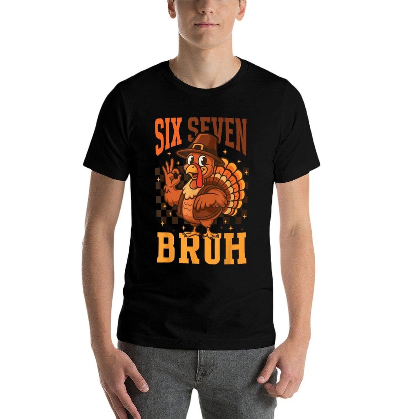 Funny Six Seven Meme Turkey Kids Bruh 67  Wrinkle-resistant T-Shirt