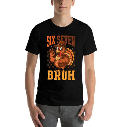 Funny Six Seven Meme Turkey Kids Bruh 67  Wrinkle-resistant T-Shirt
