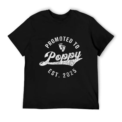 Promoted To Poppy Est. 2025 First Time Grandpa T-Shirt