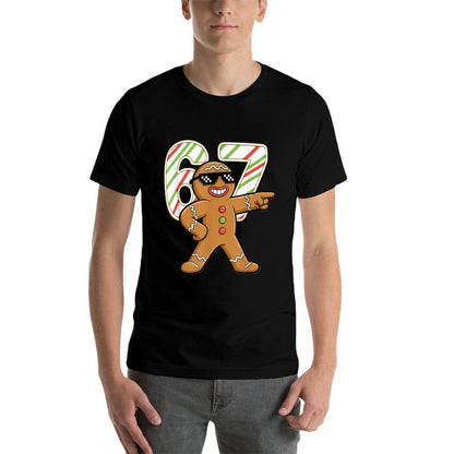 Funny 6 7 Six Seven 67 Meme Gingerbread Man Christmas  Polyester Blend T-Shirt