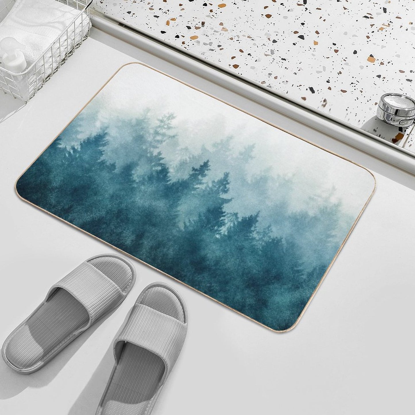 The Heart Of My Heart  So Far From Home In A Misty Foggy Fall Wilderness Forest Bath Mat