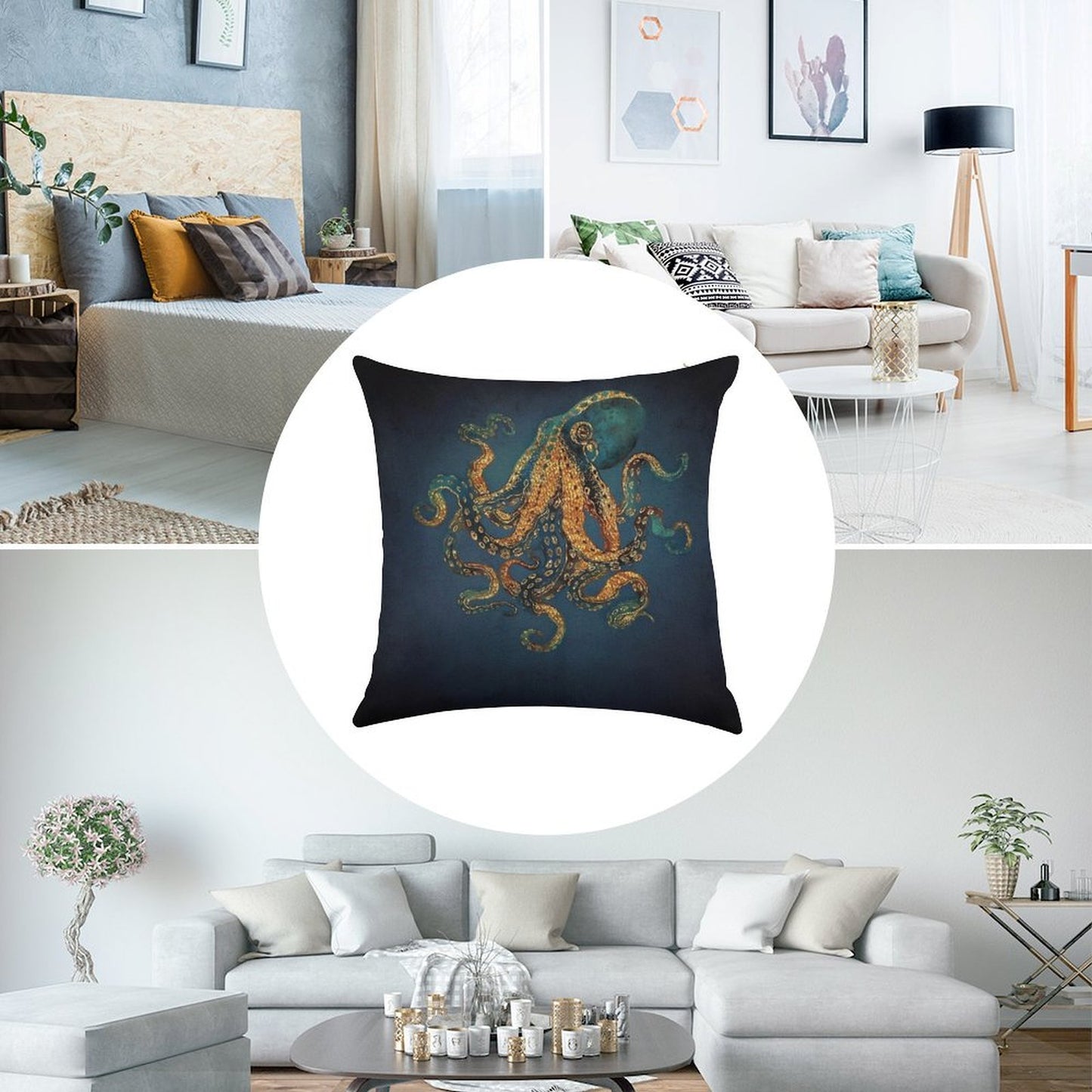 Underwater Dream IV Linen Throw Pillow Cover