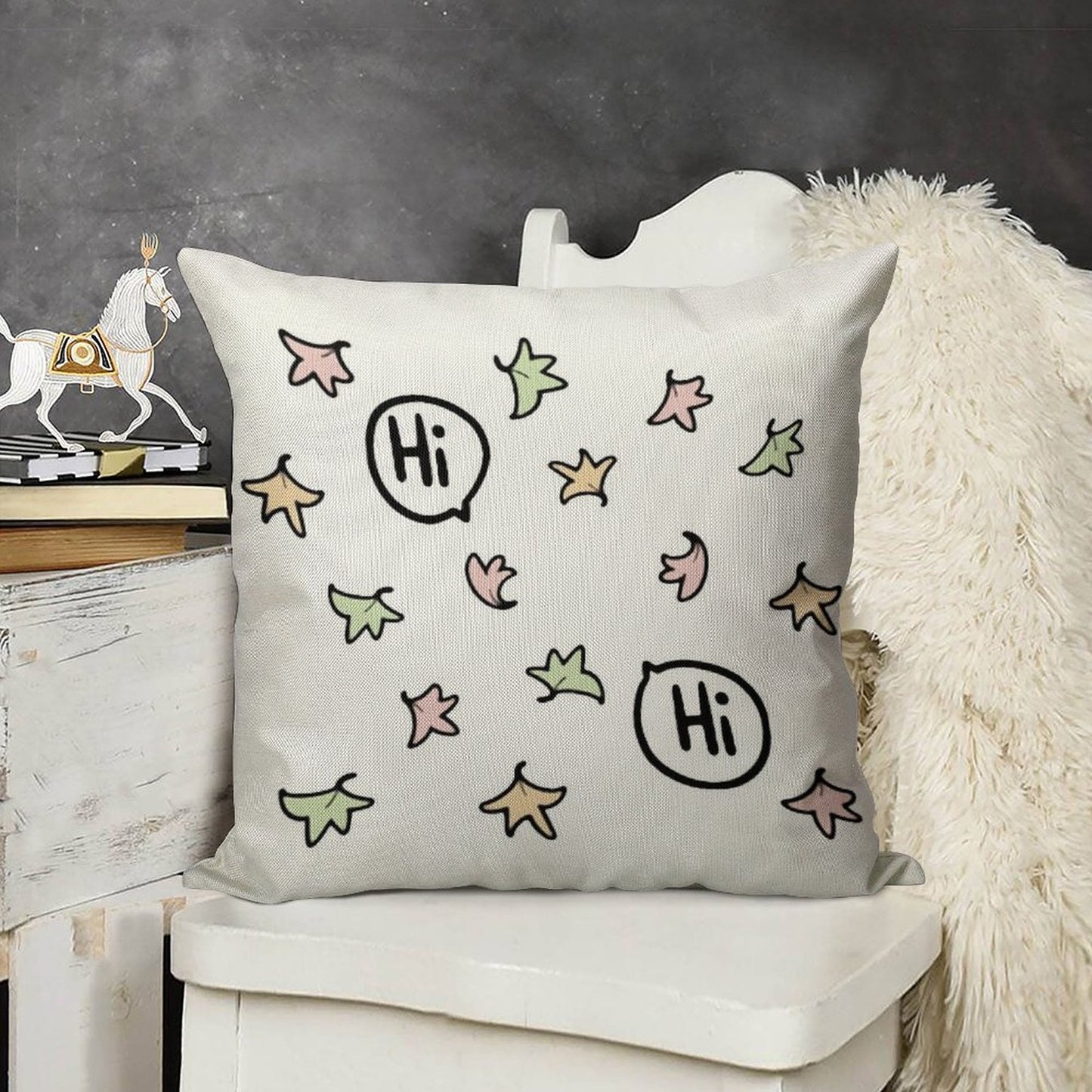 Heartstopper - Charlie And Nick - Hi Linen Throw Pillow Cover