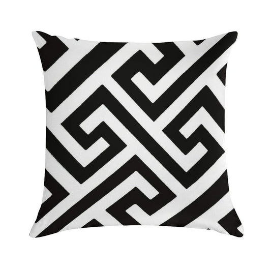 Throw Pillow  Cushion in Maze Print Design Soft Washable Throw Pillow
