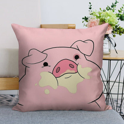 Waddles The Pig From Gravity Falls Linen Throw Pillow Cover