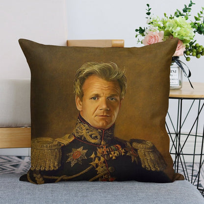 Gordon Ramsay - Replaceface Linen Throw Pillow Cover