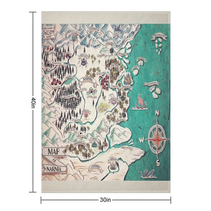 Map of Narnia Throw Blanket