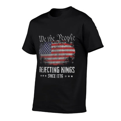 Rejecting Kings Since 1776 Patriotic USA 4th of July  Wrinkle-resistant T-Shirt