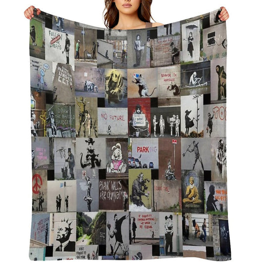 Banksy Throw Blanket