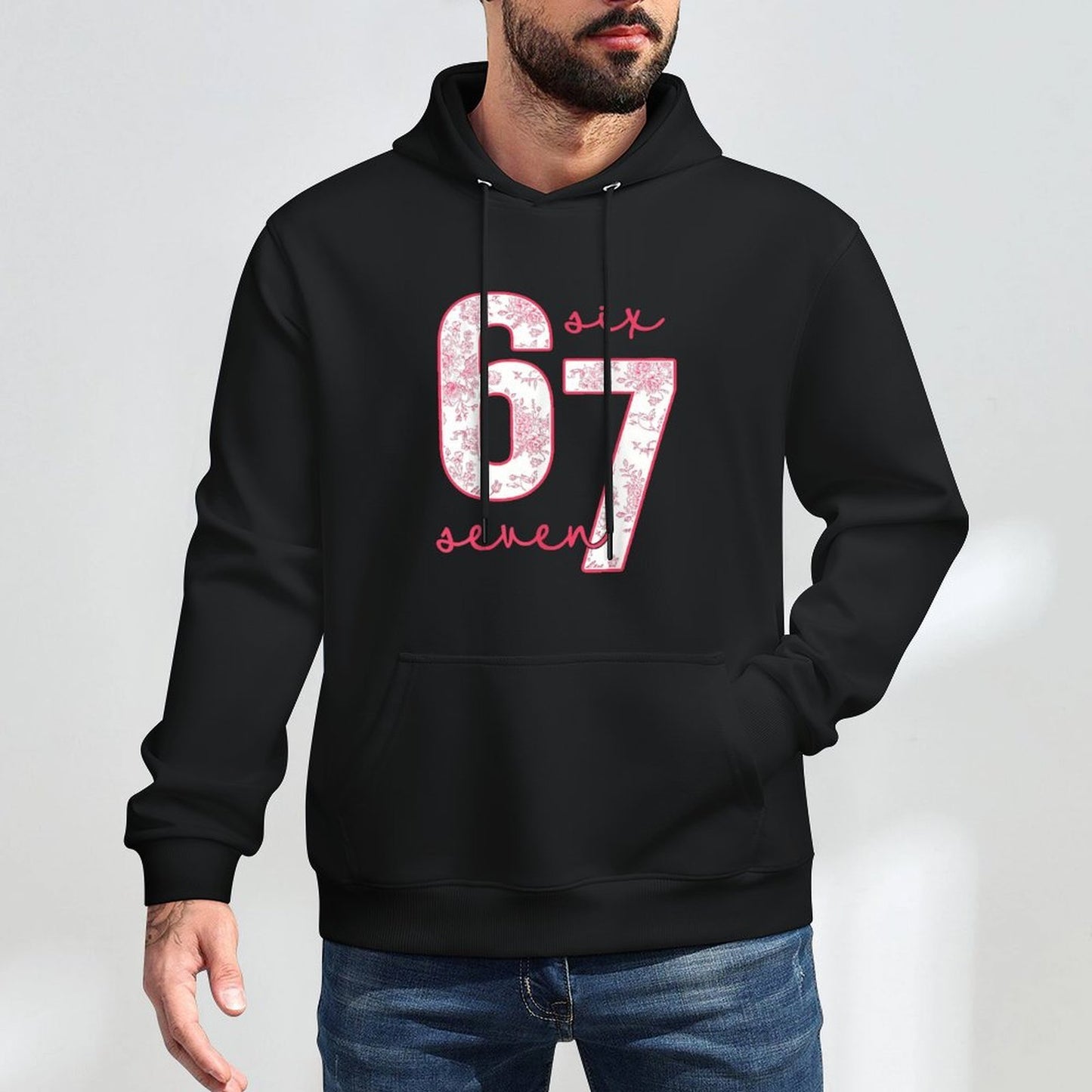 Trending Meme Saying 6 7 Men Women Kids 67 Funny Medium-Weight Fabric Hoodie