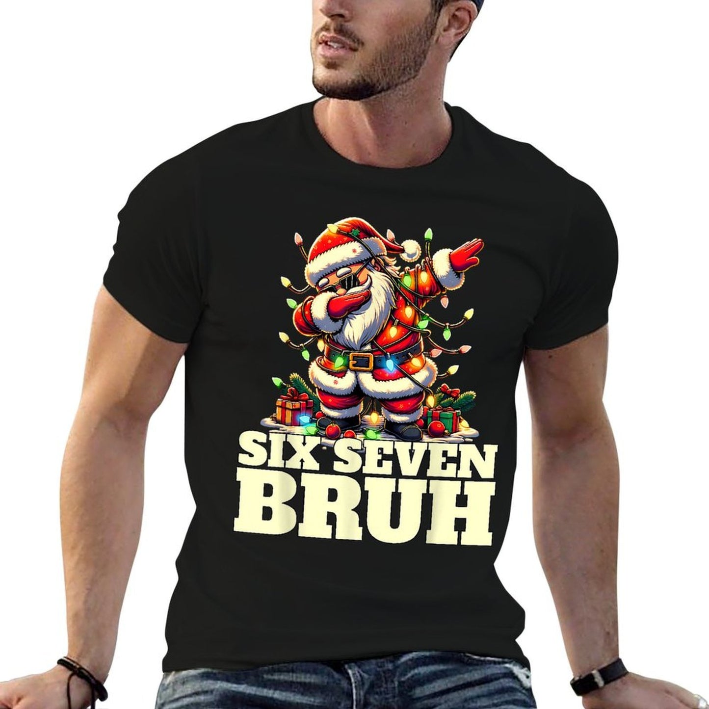 Funny Six Seven Christmas 6-7 Meme Santa 6 7 Six Seven Bruh  Versatile T-Shirt