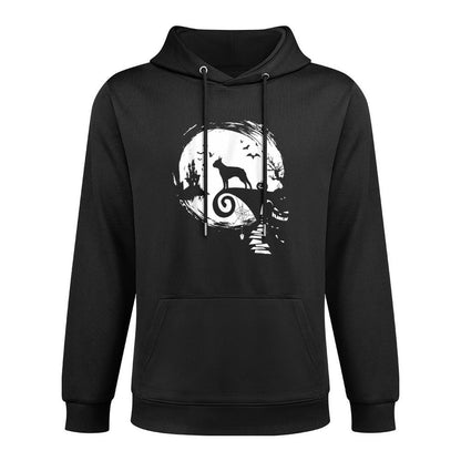 Boston Terrier And Moon Halloween Costume Dog Lover Funny Versatile Streetwear Hoodie