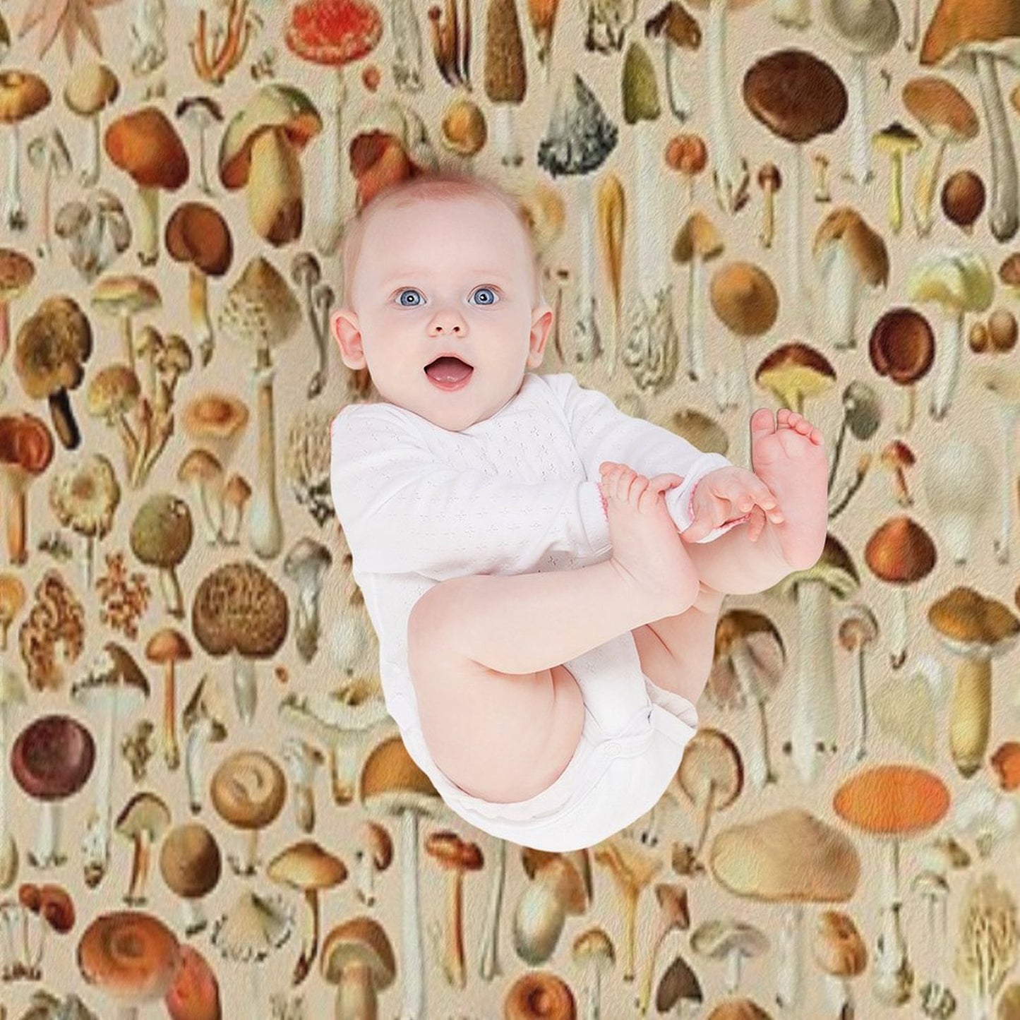 Vintage Mushroom Designs Collection Throw Blanket