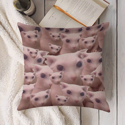 Bingus Pattern Linen Throw Pillow Cover