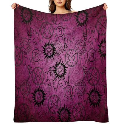 Supernatural Dark Pink Throw Blanket
