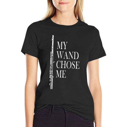 Flute - My Wand Chose Me - Funny Marching Band Apparel  Moisture-wicking T-Shirt