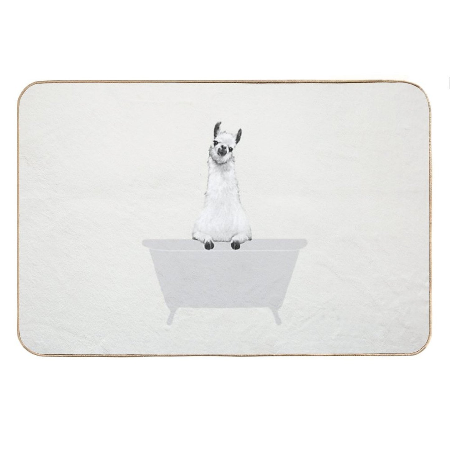 Vintage Llama in Bathtub Bath Mat