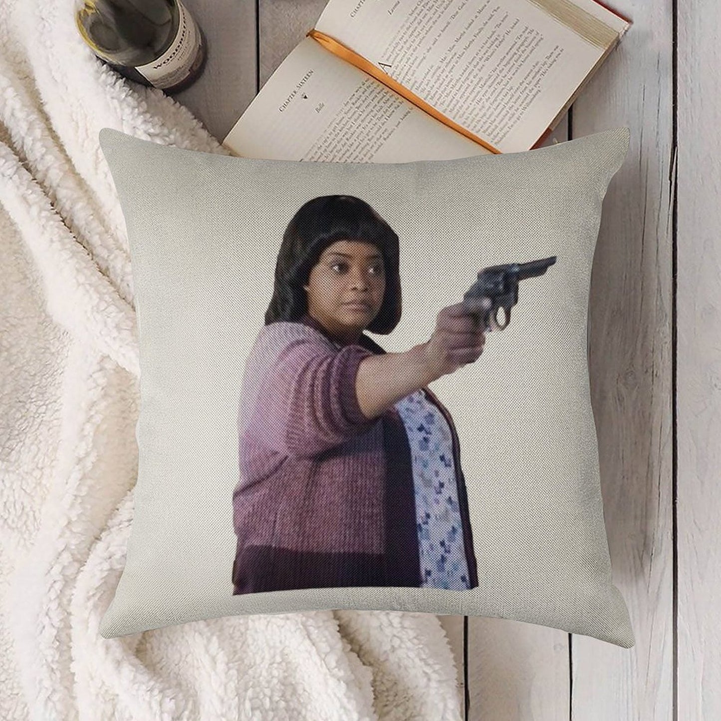 MA Movie Linen Throw Pillow Cover