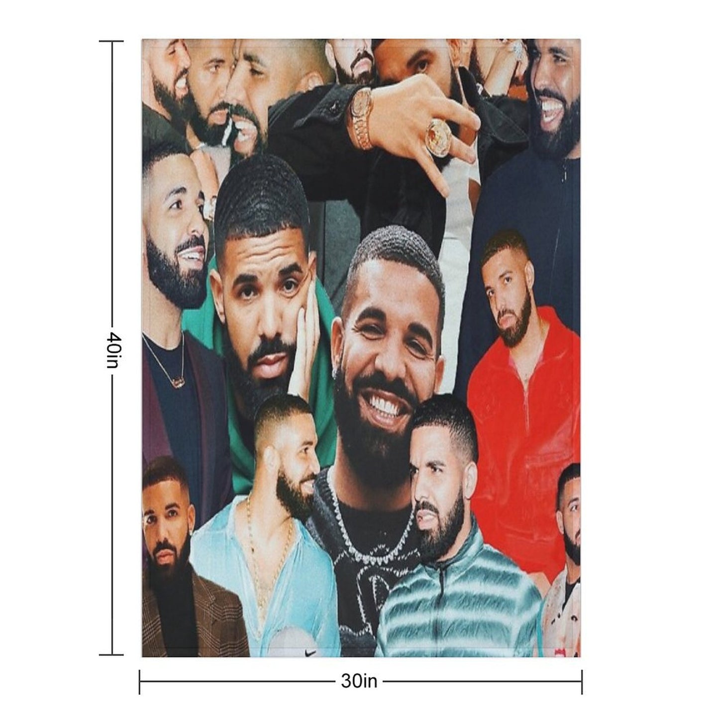 Drake Collage Throw Blanket