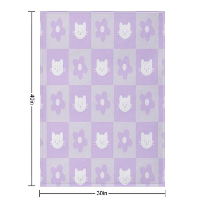 Kitten And Flowers Throw Blanket