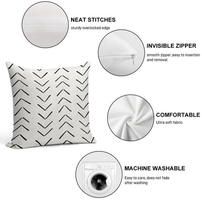 Boho Big Arrows in White And Black Soft Skin-Friendly Throw Pillow