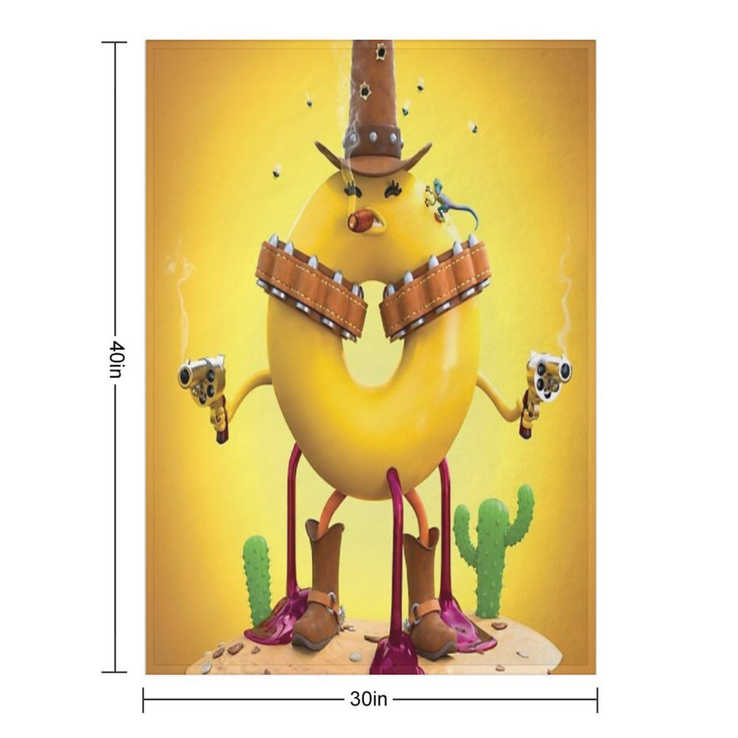 Daisy Donut Goes West Throw Blanket