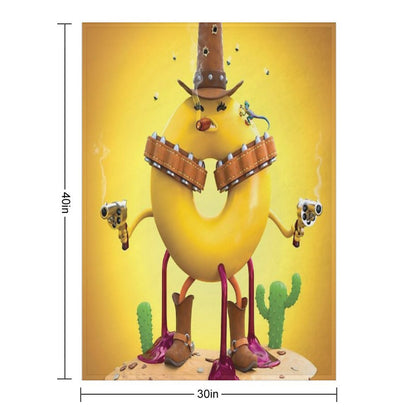 Daisy Donut Goes West Throw Blanket