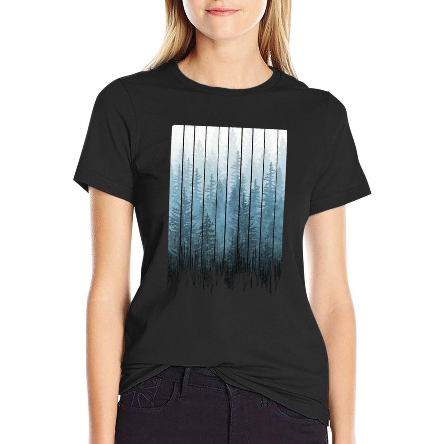 Grunge Dripping Turquoise Misty Forest  Durable T-Shirt