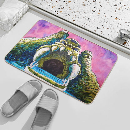 Castle Grayskull Watercolor Painting Bath Mat